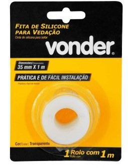 Fita adesiva de silicone para vedação de portas e janelas, 35 mm x 1 m, VONDER Fita adesiva de silicone para vedação de portas e janelas, 35 mm x 1 m, VONDER