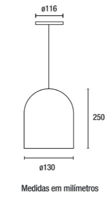 Pendente Otto Alumínio Interno Branco - Branco