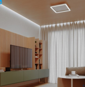 Plafon Square LED Alumínio 430mm Bivolt 15W 6.500K - Branco Fosco