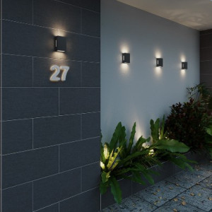 Arandela Fussen 2 Aletas 10x13cm - Preto Texturizado Arandela Fussen 2 Aletas 10x13cm - Preto Texturizado