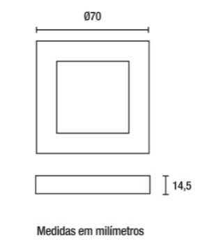 Luminária LED Cabinet Quadrado 2W 4.100K - Branco - 