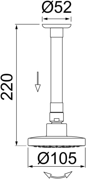 Ducha LorenFlex com Cano Flexível 7029 B16 Black Lorenzetti - 