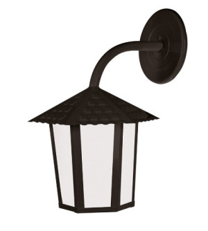 Arandela Colonial Sextavada Lente Polipropileno - Preto - 