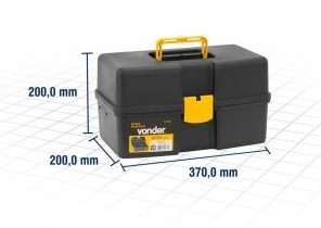 Caixa para ferramentas, plástica, com 2 bandejas, 37,0 cm x 22,0 cm x 20,0 cm, VD 2001, VONDER - 