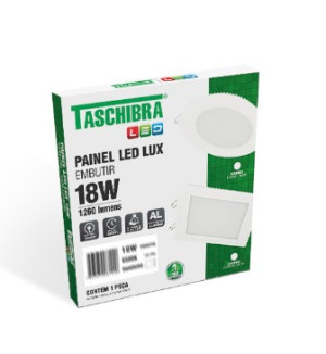 Painel led Taschibra lux embutir 18W 22CM 3000K 15090179