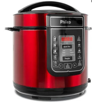 Panela de Pressão Digital Philco 6L Inox Vermelha - 