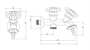 Torneira para Tanque e Máquina 1131 F34 Cromada Fortti Lorenzetti