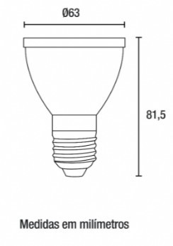 Lâmpada LED PAR20 4,8W - 420lm 2.700K