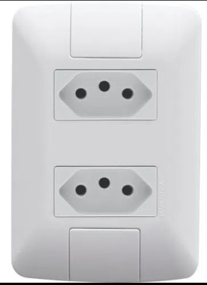 Conjunto 4x2 com 2 Tomadas 2P+T Tramontina Aria 20 A 250 V Branco
57241066