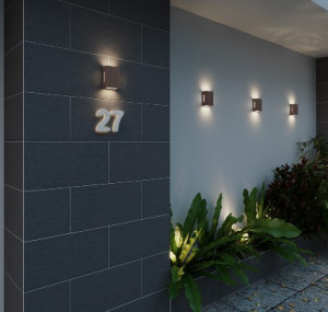 Arandela Fussen 2 Aletas 10x13cm - Marrom Gold Arandela Fussen 2 Aletas 10x13cm - Marrom Gold