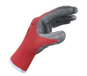 Luva de Poliéster com Banho Nitrílico Red Line Tamanho 8  Luva de Poliéster com Banho Nitrílico Red Line Tamanho 8