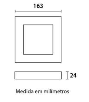 Painel LED Sobrepor Quadrado Alumínio 12W 6.500K - Branco