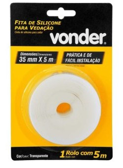 Fita adesiva de silicone para vedação de portas e janelas, 35 mm x 5 m, VONDER - 