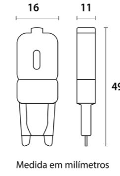 Lâmpada LED G9 220V 2,5W - 200lm 2.400K