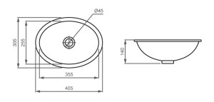 Cuba Lorenzetti Oval de Embutir Branca OE-40 Cuba Lorenzetti Oval de Embutir Branca OE-40