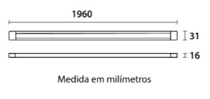 Trilho Sobrepor Slim Bi-Volt 2M - Branco - Blumenau  - 