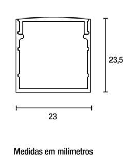 Perfil Line Sobrepor Alumínio 23mm 3M - Branco Fosco