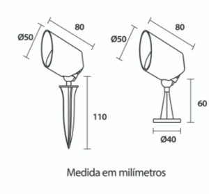 Espeto/Spot LED Clean IP65 5W 3.000K - Preto