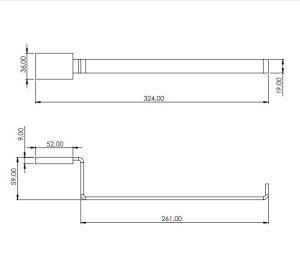 Toalheiro Pevilon rosto spot alumínio 95706 preto  - 