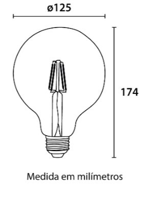 Lâmpada Filamento LED G95 6W - 540lm 2.200K