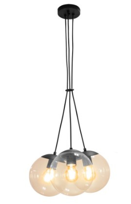 Pendente Globb 3 Globos - Vidro Âmbar - 