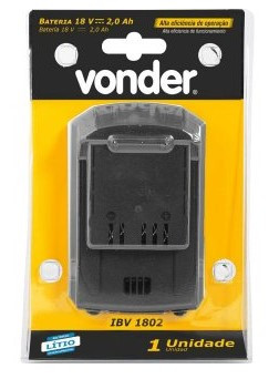 Bateria 18,0 V, íons de lítio, linha intercambiável, 2,0 Ah, IBV 1802 VONDER - 