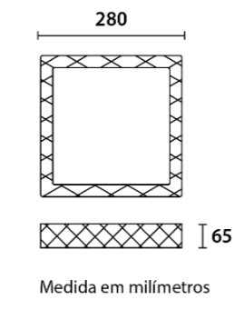 Plafon LED Shine Quadrado 18W Liso Luz Ajustável - Translúcido - 