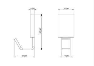 Cabide Pevilon spot alumínio 95704 preto  - 