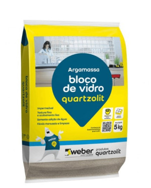 Argamassa Bloco De Vidro 5Kg Quartzolit 