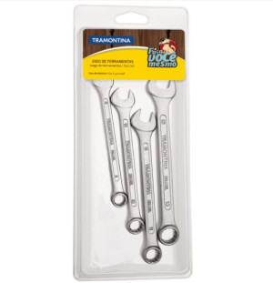 Jogo de Chaves Combinadas Tramontina com Corpo em Aço Especial Cromado 4 Peças - 