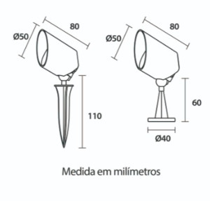 Espeto/Spot LED Clean IP65 5W Luz Decorativa Verde - Preto - 