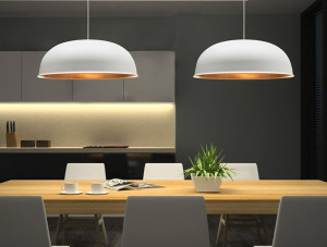 Pendente Taschibra white festival 1XE27 branco fosco + cobre 0211026134