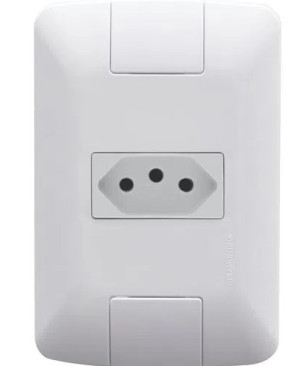 Conjunto 4x2 com 1 Tomada 2P+T Tramontina Aria 10 A 250 V Branco
57241010 - 