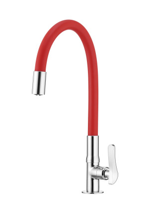Torneira Lorenzetti Multiuso de Mesa Vermelha - Bica Flexível 1177 R27 - 