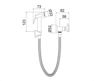 Ducha Higiênica Lorenzetti LorenTrio 1984 C33 Com Registro e Flexível De 1,20m Cromado - 