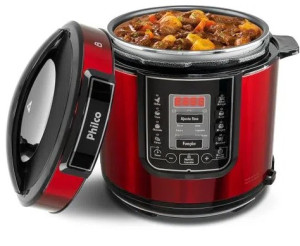 Panela de Pressão Digital Philco 6L Inox Vermelha