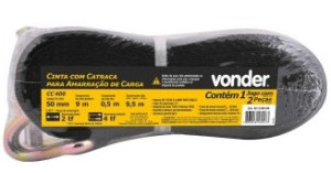 Jogo de cinta com catraca para amarração de carga 4 tf/2 tf, CC 400, VONDER