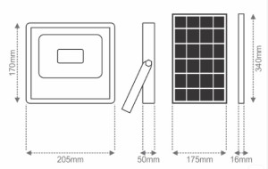 Refletor led solar Taschibra TR sun 25W 6500W preto 1503009602 - 