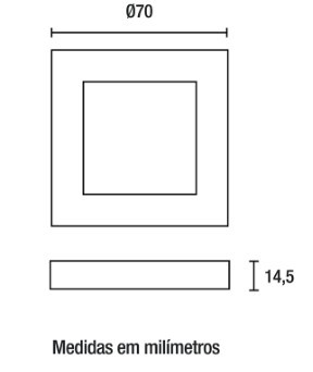Luminária LED Cabinet Quadrado 2W 6.500K - Branco - 