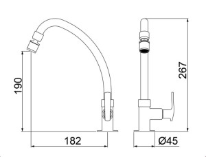 Torneira Lorenzetti para Cozinha de Mesa - Bica Móvel 1167 C29 - 