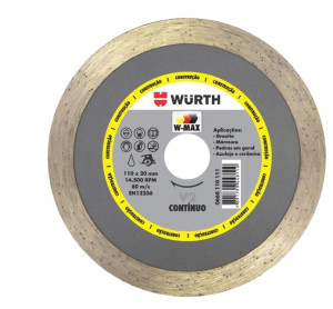 Disco Diamantado Contínuo 110x20mm - Wurth  Disco Diamantado Contínuo 110x20mm - Wurth