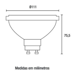 Lâmpada LED AR111 12W - 720lm 2.700K