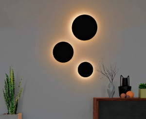 Arandela/plafon taschibra luna 150 10w 2700K led preto fosco  0403003318 - 