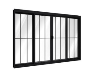 Janela riobras veneziana de correr central 2 folhas móveis e 2 fixas com grade 100x120 - 