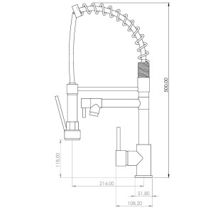 Monocomando Pevilon gourmet preta ferrara 205116  - 