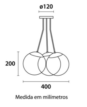 Pendente Globb 3 Globos - Vidro Âmbar - 