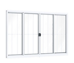 Janela riobras veneziana de correr central 2 folhas móveis e 2 fixas com grade 100 x 120
 - 