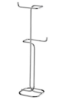 Suporte Porta Papel Higiênico Duplo De Chão Cromado Banheiro 1176 - Future