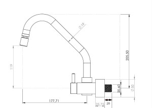 Misturador Pevilon cozinha vernazza 1395 C53 
