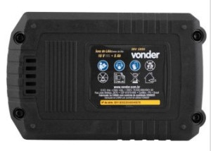 Bateria 18,0 V, íons de lítio, linha intercambiável, 5,0 Ah, IBV 1850, VONDER - 
